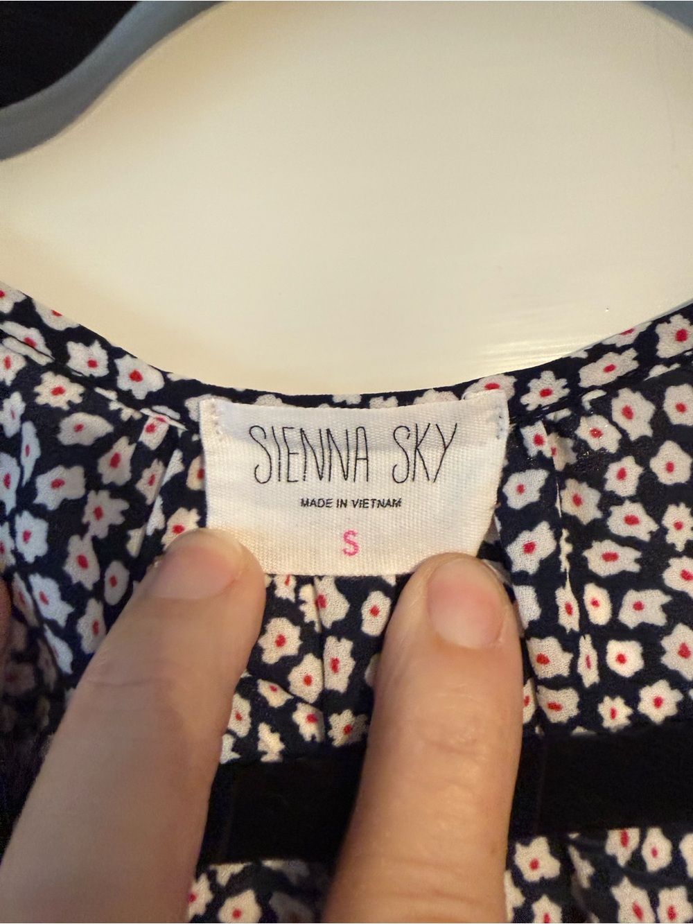 Sienna Sky Black and White Floral with peplum waist Long-Sleeve Top - Picture 3 of 5